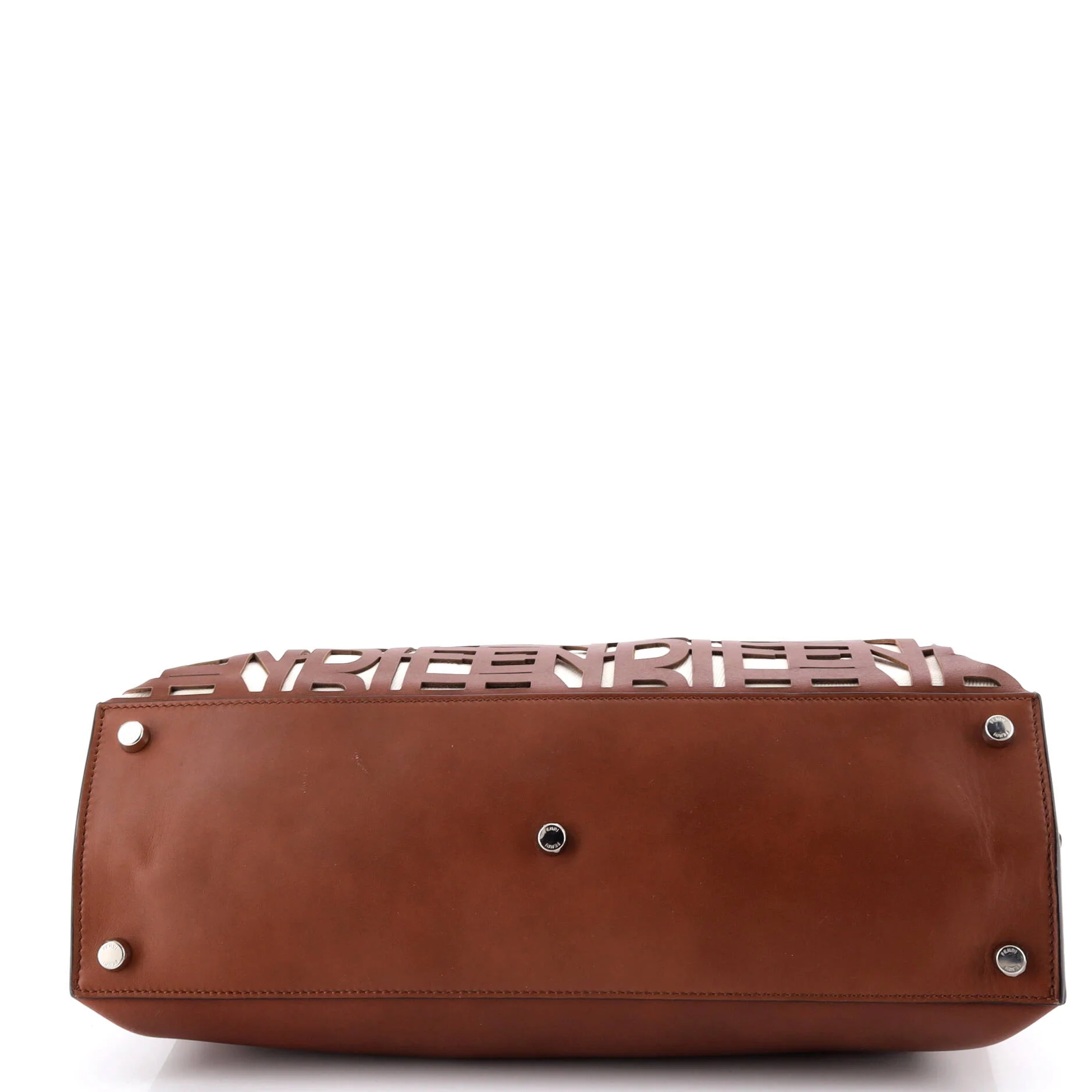 Peekaboo Iconic Essential Bag Laser Cut Leather and Canvas Large - Image 4