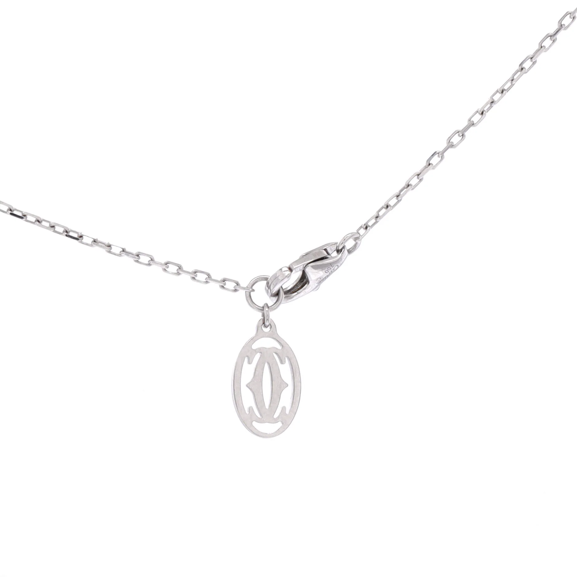 D'Amour 3 Station Pendant Necklace 18K White Gold with Diamonds - Image 3