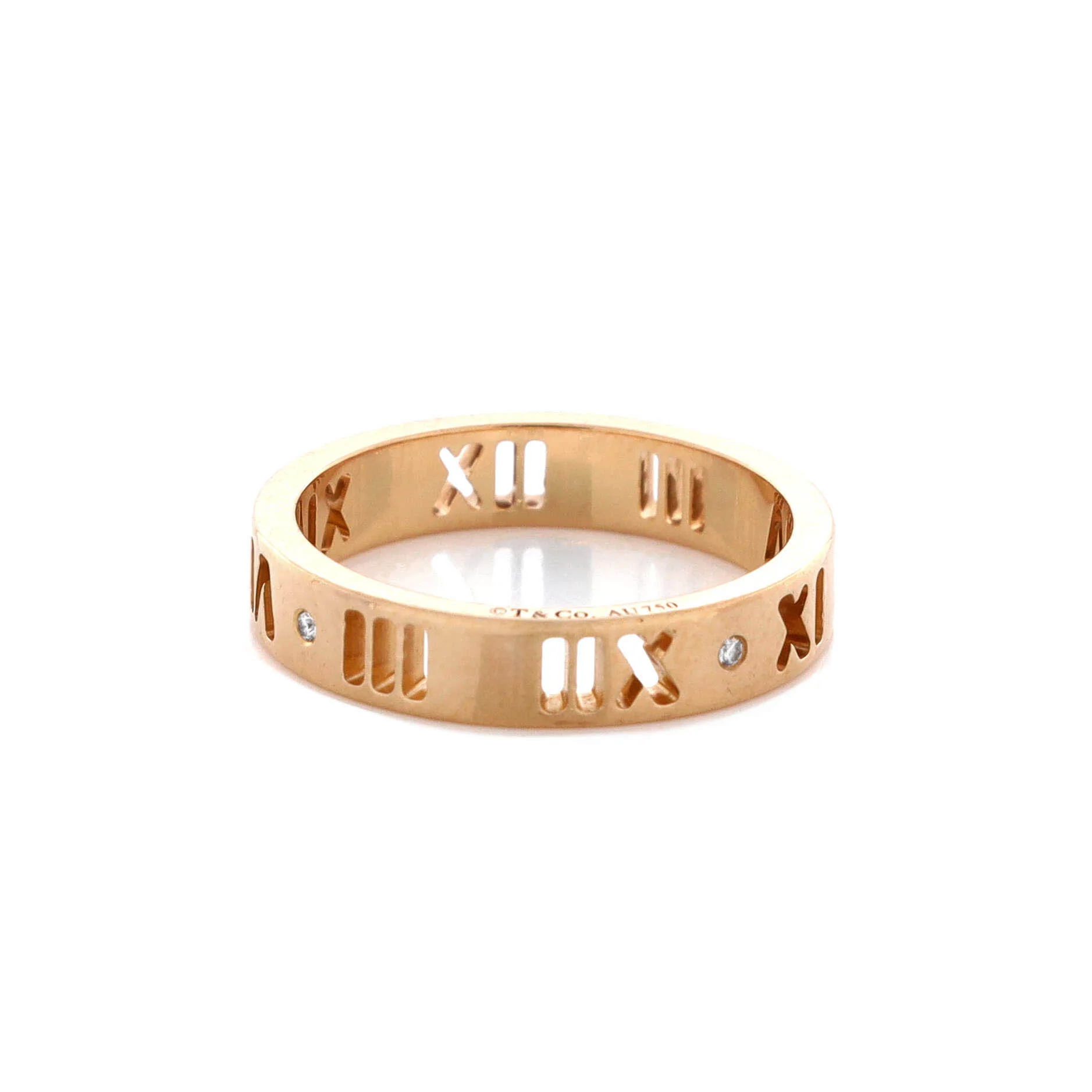 Atlas Pierced Ring 18K Rose Gold and Diamonds 3.5mm - Image 3